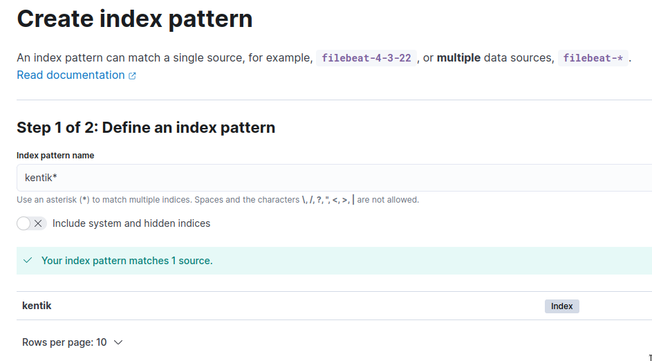 index pattern